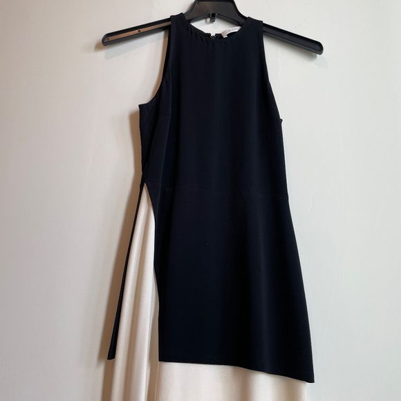 A.L.C. Sleeveless Layered Midi Dress in Black & Off White - Picture 3 of 9